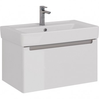 Тумба LEMARK BUNO MINI 80 см под раковину, подвесная, 1 ящик, белый глянец Тумба LEMARK BUNO MINI 80 см под раковину, подвесная, 1 ящик, белый глянец